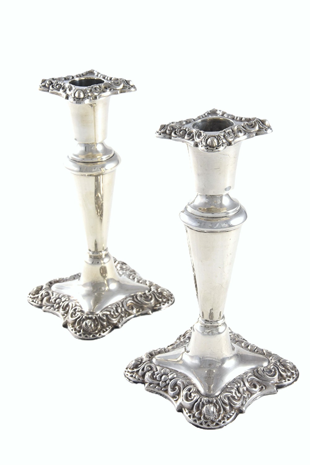Pair of Edwardian Silver Candlesticks 1903