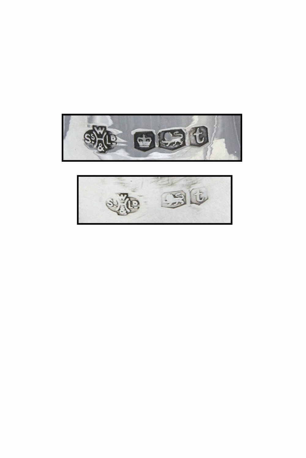 A solid sterling silver sugar caster featuring a baluster-shaped body, pierced dome lid with finial, and British hallmarks on the side. View IV