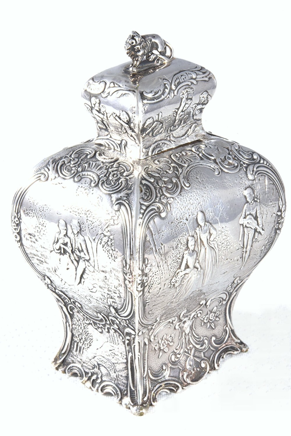 Victorian Silver Bombe Tea Caddy 1899