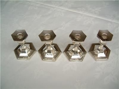 fig 1. Set of 4 Silver Art Deco Candelsticks