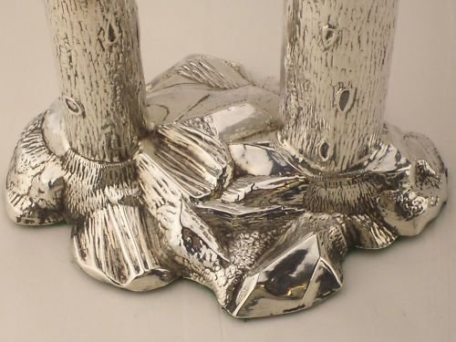 fig 2. Edwardian Silver Unusual Tree Stump Vase