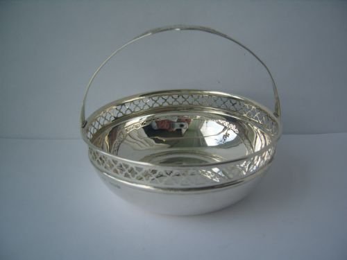 Lovely Silver Pierced Bonbon Dish with Decorated Handle