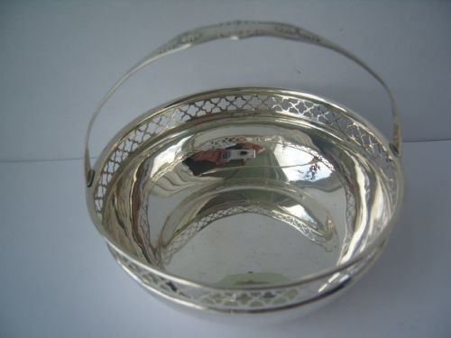 fig 1. Lovely Silver Pierced Bonbon Dish with Decorated Handle