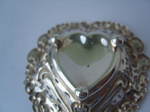 fig 3. Lovely Edwardian Silver Heart Shape Bonbon Dish