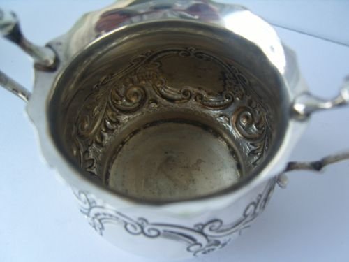 fig 3. Lovely Edwardian Silver Sugar Bowl & Cream Jug