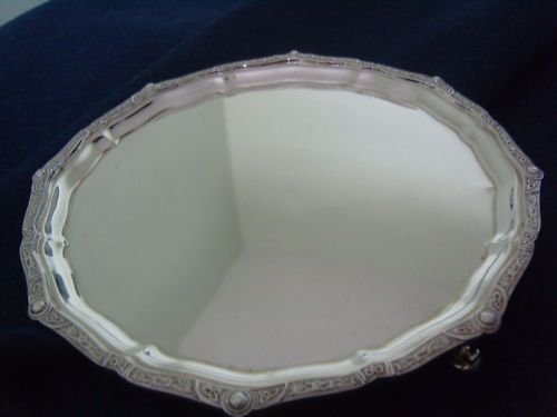 Lovely Solid Silver Salver C 1913