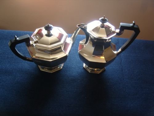 fig 1. Stunning Art Deco Silver 4 Piece Tea & Coffee Set.