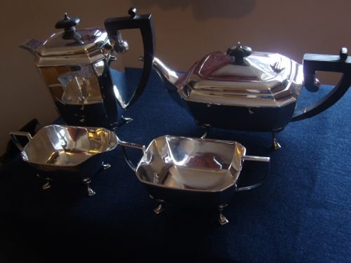 Stunning Art Deco Silver 4 Piece Tea and Coffee Set