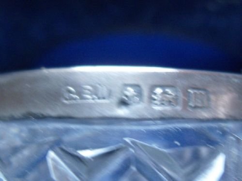 fig 2. Pair Boxed Edwardian Cut Glass and Silver Salts With Spoons