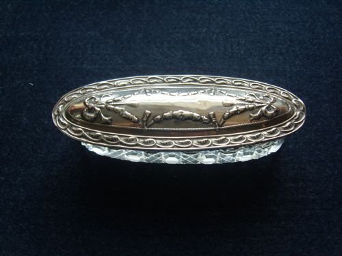 fig 1. Edwardian Cut Glass Silver Lidded Dressing Table Pot