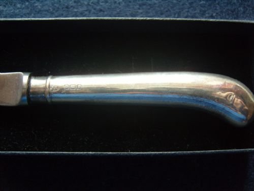 fig 1. Edwardian Silver Pistol Grip Letter Opener Boxed