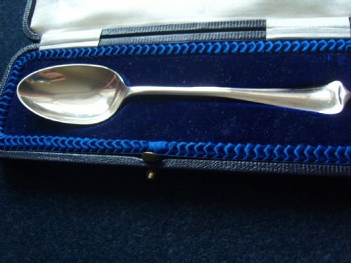 fig 1. Lovely Boxed Halmarked Silver Spoon Atkin Brothers