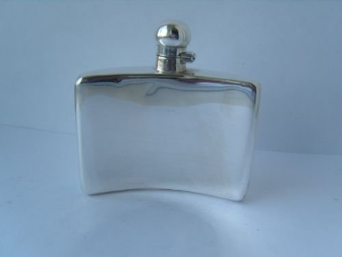 fig 1. Stunning Sterling Silver Hip Flask James Dixon