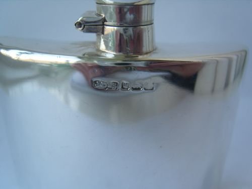 fig 3. Stunning Sterling Silver Hip Flask James Dixon