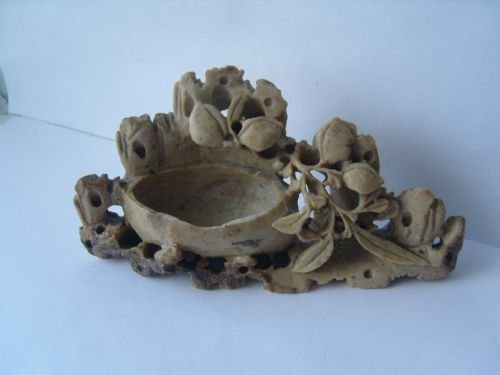fig 1. Stunning Edwardian Soapstone Carving Vase