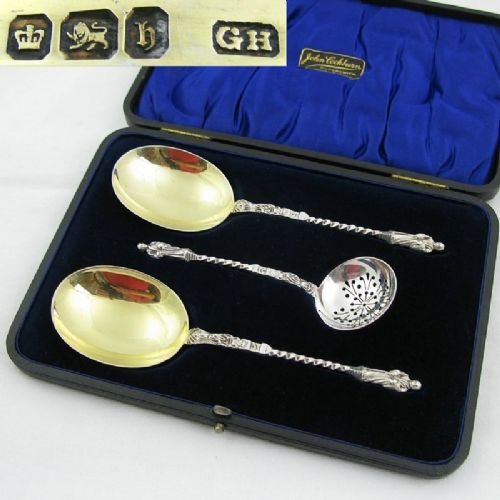 Lovely Victorian Set of Serving & Sifter Spoons
