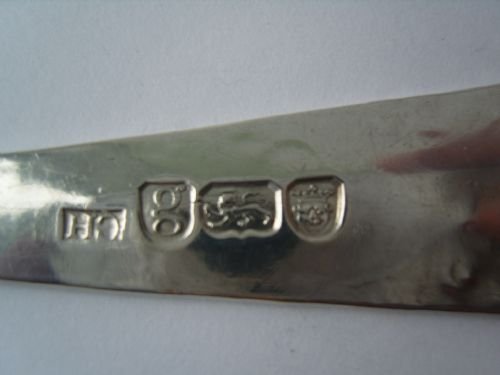 fig 3. Lovely Boxed Pair Georgian Silver Berry Spoons
