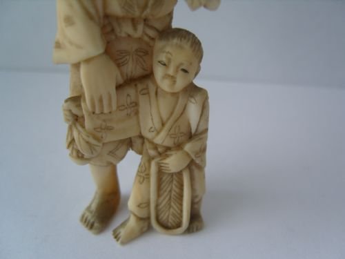 fig 2. Japanese Ivory Okimono Carving Man & Boy C1900