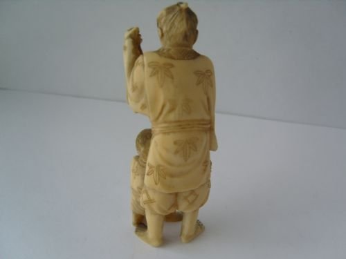 fig 3. Japanese Ivory Okimono Carving Man & Boy C1900