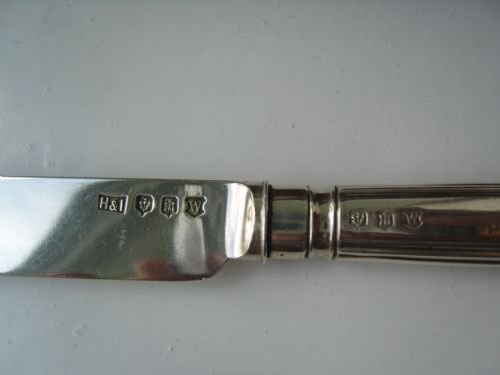fig 2. Stunning Set Of 12 Pairs Scottish Silver Desert Knives & Forks In Oak Case