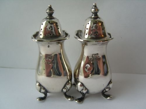 fig 2. Beautiful 5 Piece Hallmarked Boxed Silver Cruet Set