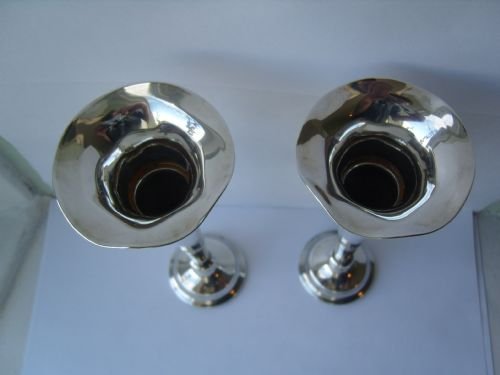 fig 1. Lovely Pair Of Hallmarked Silver Trumpet Vases
