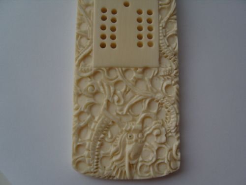 fig 1. Beautiful Ivory Carved Cribbage Board Late 19th Century