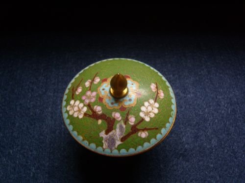 Cloisonne Lidded Trinket Pot C. 1900'S