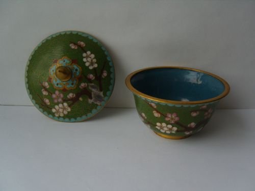 fig 1. Cloisonne Lidded Trinket Pot C. 1900's