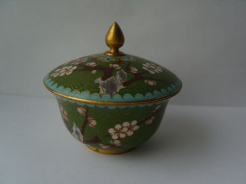 fig 3. Cloisonne Lidded Trinket Pot C. 1900's