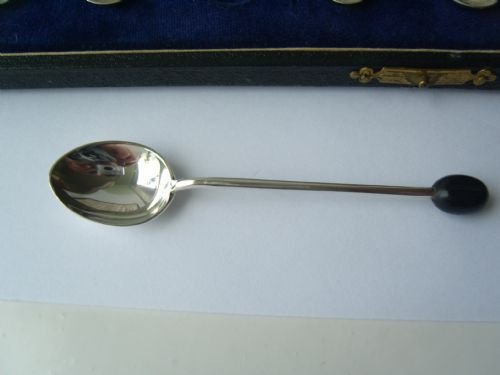 fig 1. Stunning Boxed Set Of 12 Silver Coffee Spoons