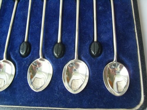 fig 2. Stunning Boxed Set Of 12 Silver Coffee Spoons