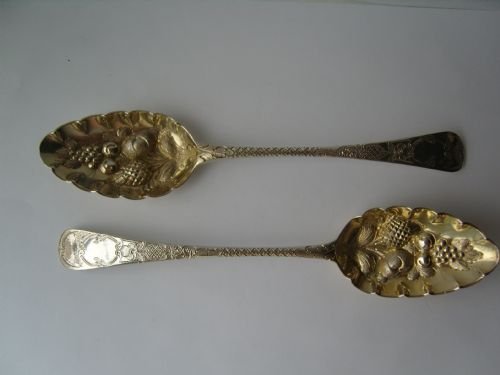 Stunning Rare Newcastle Georgian Silver Berry Spoons C1780