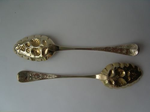 fig 3. Stunning Rare Newcastle Georgian Silver Berry Spoons C1780