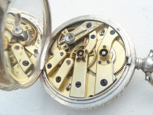 fig 3. Stunning Swiss Silver Cased Pocket/Fob Watch Circa 1900