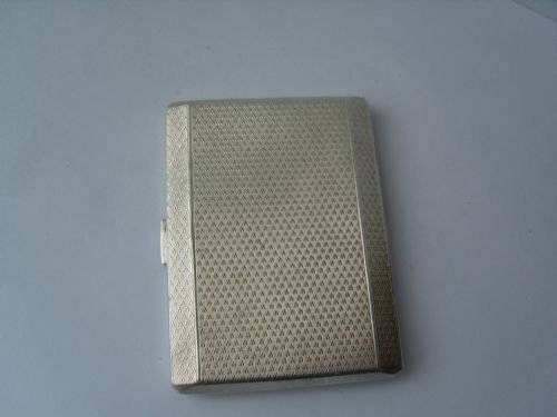 fig 1. Lovely Hallmarked Silver Engine Turned Cigarette\Card Case