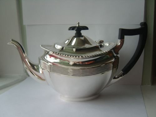 fig 1. Stunning Edwardian Silver Three Piece Tea Set Chester 1907