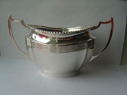 fig 2. Stunning Edwardian Silver Three Piece Tea Set Chester 1907