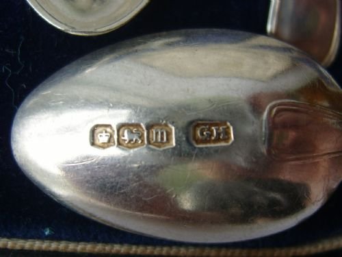 fig 3. Cased Set of Six Silver Hallmarked Teaspoons