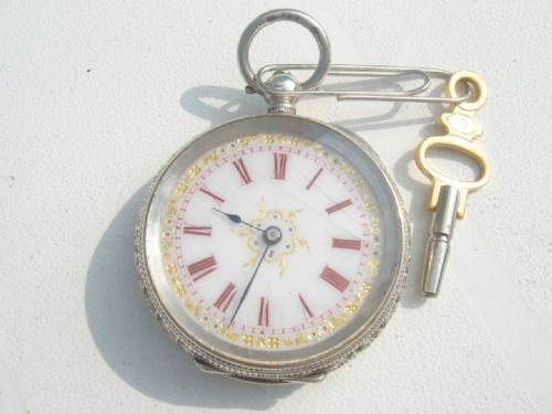 Stunning Swiss Silver Cased Pocket/fob Watch Circa 1900