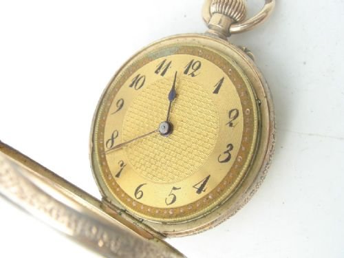 fig 1. Antique Circa 1900 14k solid gold cased pocket watch / Fob