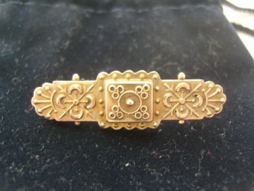 Lovely Victorian 9ct Gold Mourning Brooch Chester 1899 Rare
