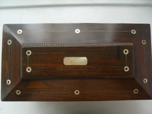 fig 2. Early Victorian Rosewood Inlaid Tea Caddy