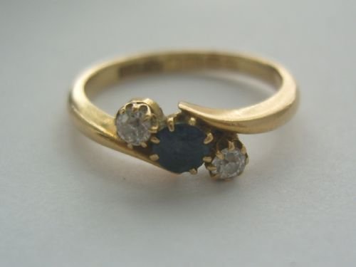 fig 1. Stunning Early Victorian Diamond and Sapphire 18ct Gold Ring 1863