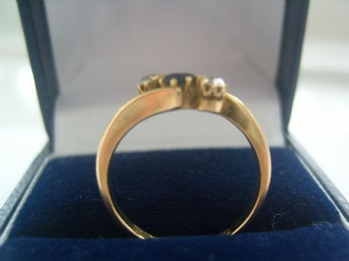 fig 3. Stunning Early Victorian Diamond and Sapphire 18ct Gold Ring 1863