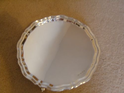 Lovely Substantial Hallmarked Georgian Style Silver Salver.
