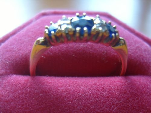 fig 1. Stunning Edwardian 18ct Gold Sapphire and Diamond Ring