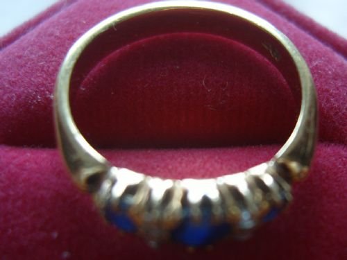 fig 2. Stunning Edwardian 18ct Gold Sapphire and Diamond Ring