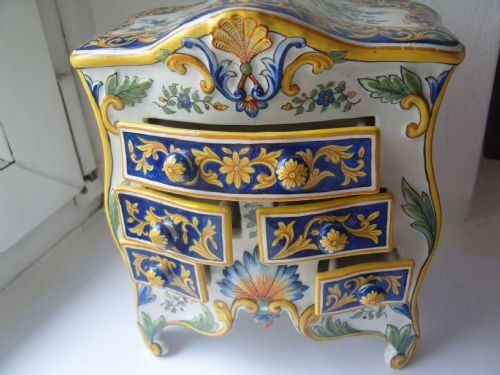 fig 1. Late 19th Century French Faience Chest