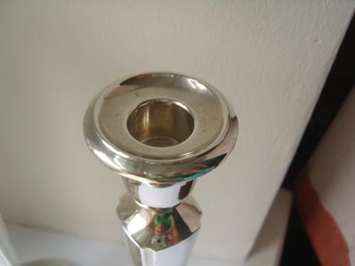 fig 2. Pair of Large Hallmarked Sterling Silver Candlesticks c1920
